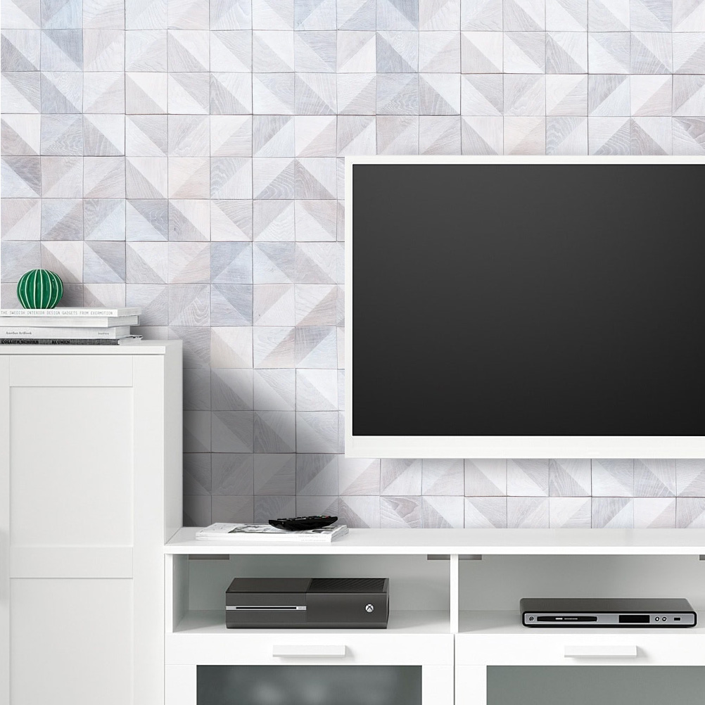 Стеновая панель Tarsi/Тарси Аравия Белая 300х300 мм Дуб/брашированный